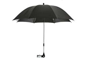 Nakazawa Convenient and Lightweight, Clip-On, Adjustable Steering, Universal, Umbrella Baby Stroller, Stroller Umbrella Attachment for Sun Protection(Black)