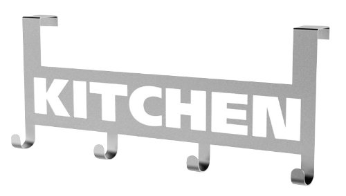 WENKO 4368080100 Küchen- und Türhaken Kitchen - zum Einhängen an der Tür, Edelstahl rostfrei, 25.5 x 4.5 x 11 cm, Matt