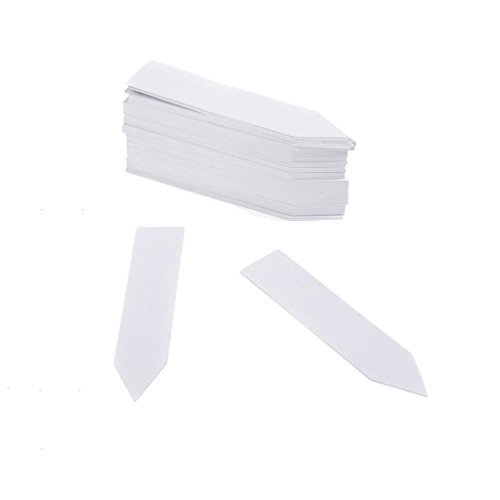BALFER Plastik Pflanzenstecker Stecketiketten zum Beschriften Pflanzschilder Schilder für Kräuter Gemüse Holz Garten 6*10 CM (Weiß, 50 X “T” Form & 100 X “1” Form Stk) - 3