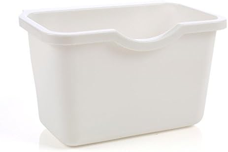Kitchen Cabinet Door Plastic Basket Reusable Trash Barrel Container Bowls Hanging Trash Can Waste Bins Garbage Box (White)