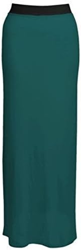 Women's Long Gypsy Maxi Dress Skirt With Waist Band Elasticated Plain Colours Plus Sizes (8-26) UK
