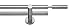 Produktbild tilldekor Gardinenstange Inka, Edelstahl Optik, Ø 16 mm, 2-Lauf, 140 cm, Komplettset