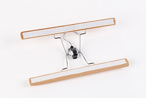 Tosnail Kleiderbügel aus Holz, Hosenbügel, 10 St. Hosenspanner, mit Filzeinlage, 30 cm lang, 16 mm hoch - 5