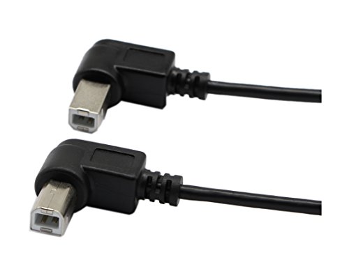 cerrxian 22,9 cm USB2.0 B Kabel Combo USB 2.0 B Winkel links & rechts Winkel Stecker auf USB 2.0 B Buchse Daten Sync Kabel (1 Paar & # xff09; - 4