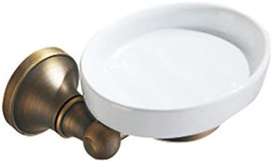 YANXH Vintage Wall Mounted Brass Ceramic Soap Dish Soap Rack Bath Accessories