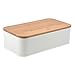 Produktbild Brotbox 33x21xH12cm mit Deckel, Weiß/Natur, rechteckig, Brotkasten Brotbehälter Brotkiste Brotdose