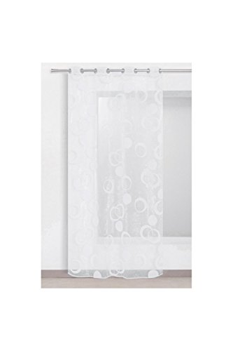 Organza Gardine Mit Samtkreisen 140 X 240 Weiß - 2
