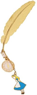 Sucolin Fancy Bookmarks for Kids Style Alice and Clock Bookmark Golden