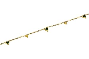 GOLDENCAT Collar Triangle, Gargantilla de Acero con Triángulos, Cadena de Acero con Diseño de Triángulo, Collar Dorado, Longitud 400 mm extendido, Acero Inoxidable, Baño Oro 18k