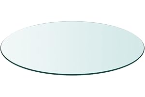 Annlera Tempered Glass Table Top, Round Desktop Glass Top, Protective Plate, Replacement Table Top for Dining Tables, Coffee Tables or Garden Tables, Easy to Clean, Transparent, 70 x 0.8 cm