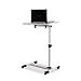 Produktbild AINYF Höhenverstellbarer mobiler Laptopständer Schreibtischwagen, höhenverstellbar/Weiß / 22,04x13,8x23,2-36,6 Zoll