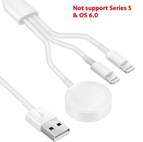 Caricabatterie wireless YOMENG per Apple Watch, cavo di ricarica magnetico 2 in 1 per iWatch serie 4/3/2/1 38 40 42 44mm Caricabatterie portatile USB per iPhone per Apple XR XS X 8 7 6