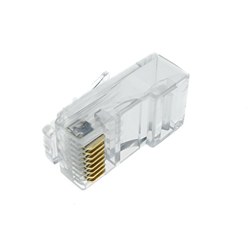 BeMatik - Conector UTP Cat.6 RJ45 macho para crimpar a cable 25-pack