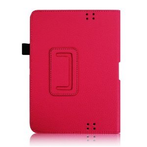 Bingsale® PU Lender Hülle Lederhülle Case Cove Schutzhülle Ledertasche im Bookstyle für Amazon Kindle Fire 7“/ Kindle Fire HD 7“/Kindle Fire HD 8.9“ Tasche mit mit verstaubarer Stylus Halterung (Color :Lila, schwarz,Orange, grün,Rot ,hellblau, hot Rosa , Rot, dunkel blau) + one zubehör stylus in Schwarz (nicht für den neuen Kindle Fire HD 7 2013 geeignet) (Kindle Fire HD 7“, Hot Rosa) - 4