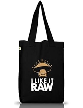 I Like It Raw, Rohkost Vegetarier Vegan Jutebeutel Stoff Tasche Earth Positive (ONE SIZE)