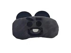 Nitsha Velvet Blind Sleeping Cartoon Character Eye mask shade for Men Women Girls Boys Kids - Black and White Model No.2
