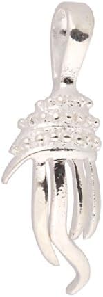 10pc Silver Plated Pinch Bail Connector with Finger Drops in 27mm Length BA552