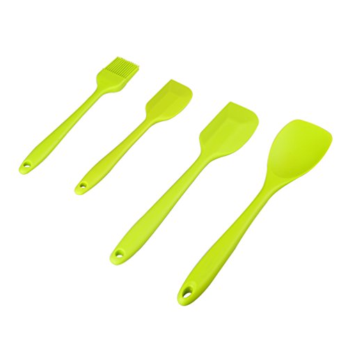 Yoofor 10er Set Silikon Küchenhelfer Set -GrillZange, Schneebesen, Silikon Pinsel, Teigschaber, Schaumlöffel, Löffel Nudeln, Reis Paddel, Kelle, Suppenlöffel, Hitzebeständige Koch- und Backzubehör, Silikon Utensilien Küchen Set sehr Perfekt zum Kochen und Backen - 2