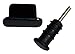 Produktbild IPRIME 1 Paar Staubschutz Stöpsel für Dock Anschluss und Schutz für Kopfhöreranschluss Headset kompatibel mit iPhone 6, 6s Plus, 5, 5s, 5c, SE, iPad Air, iPad Mini 1-4, iPad 4 in Schwarz