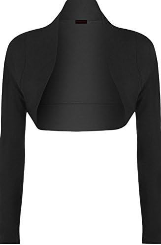 Shopping Zone Womens Long Sleeve Cropped Bolero Shrug Cardigan Crop Top Plain Plus Sizes
