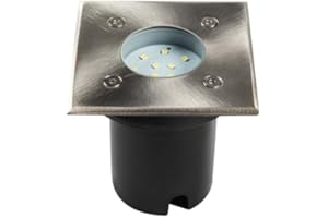 KANLUX Lot de 5 spots LED encastrables au sol 1 W 14 LED carrés avec boîte de montage pour intérieur et extérieur IP54