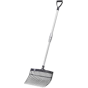 Busse Späneforke, Bollengabel, Dunggabel SOLID PLUS ideal für den Pferdestall incl. Teleskopstiel aus Aluminium