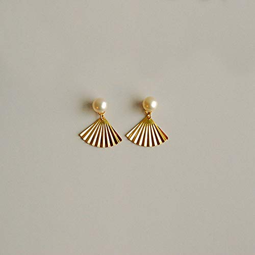 Preisvergleich Produktbild AOTEX Ohrringe 14K Vergoldet Weiblich Zubehör Süßwasser Perlen Hinten - Hängend Schütteln Lüfter Hübsch Süß Girl Zarte Retro Fashion Einfachheit Eleganz Temperament Dating Kreativität