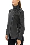 Mode Sudadera Zip Retro Vintage Rock Vestir Moda Gris Cuello Redondo