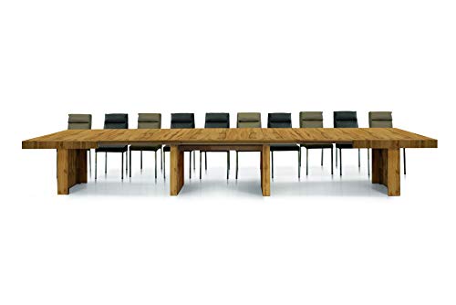 Fashion Commerce Tavolo FC1679, Legno, Rovere Nodato, 180x100 cm - 480x100 cm 22 posti