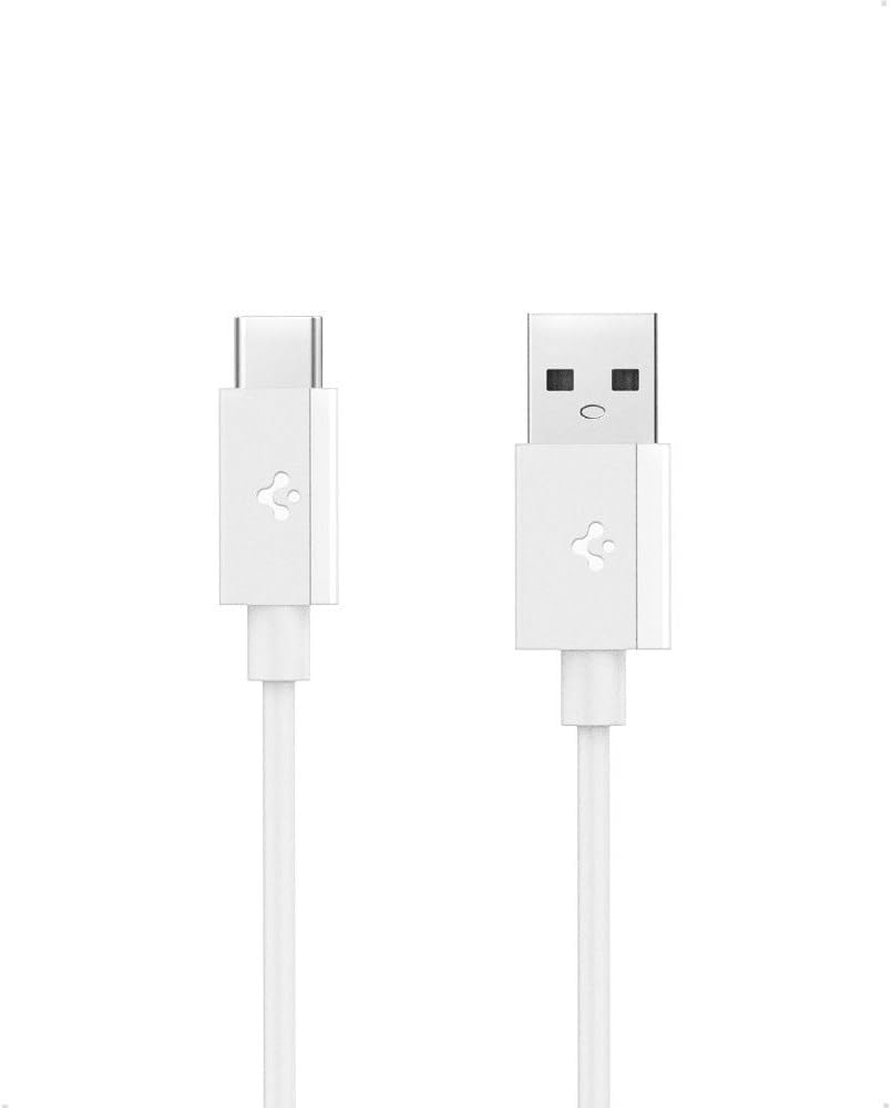 Spigen USB-A to USB-C 2 Metre Kablo 60W Güç/Hızlı Şarj / 480 Mbps Data Aktarım Hızı Type-C Ekstra Dayanıklı White - ACA08716