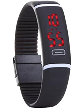 DESIGN FREUNDE Sportuhr Trainingsuhr Silikonuhr Uhr Watch Sportuhr Silikon Schwarz Digital