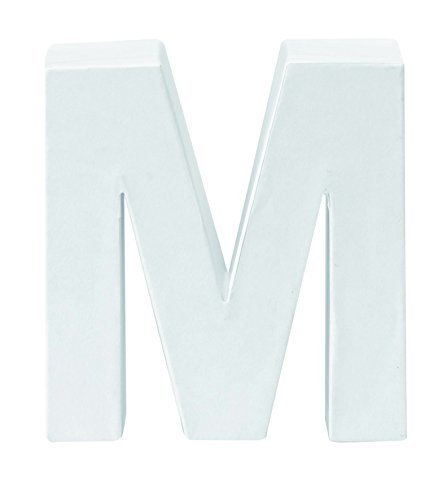 Papp-Buchstabe M weiss 10 x 3,5cm