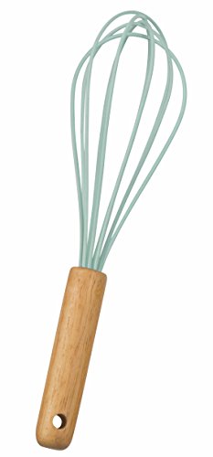 3-teiliges Silikon Küchen- und Back Set in Pastelltönen – Schneebesen, Teigschaber und Pinsel mit Holzgriff (Mintgrün) - 3
