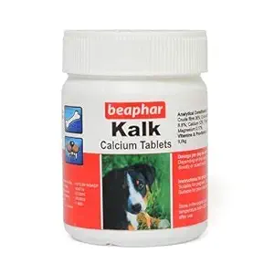 Beaphar Kalk Calcium Tablets (60Tablets), red, (BPHKLK-60)