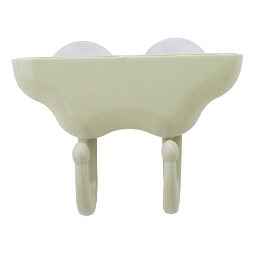 Preisvergleich Produktbild MOONRING Saugnapf Rack Haken Doppelhaken Kunststoff Badezimmer Wand Bad Ablaufgitter Haushalt Küchenhaken, grün