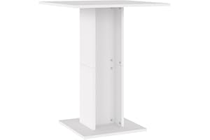 vidaXL Bistro Table - Scandinavian Style Square Dining Table in White Engineered Wood, Ideal for Dining Room & Kitchen