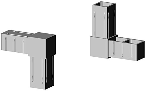 Preisvergleich Produktbild Winkelverbinder Kunststoff grau ähnl. RAL7035, Glasfaserverstärkt - für 20x20x1,5mm Aluminiumprofil Steckverbinder für Aluminiumprofile