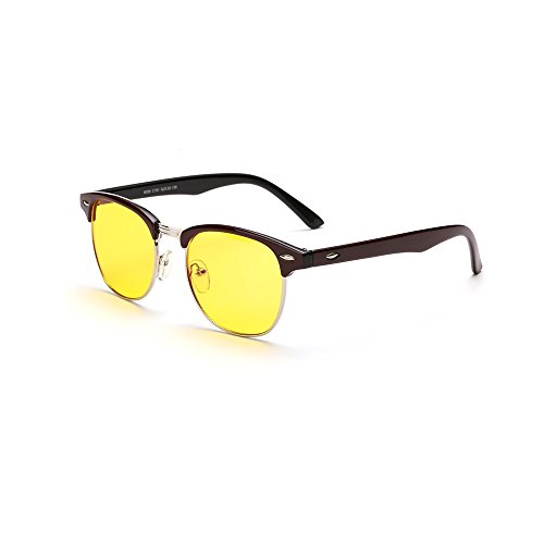 Cyxus blau Licht-Filter UV-Blocker Brille [anti-eyestrain] PC Game/Computer/Handy/TV Lesen Schutz Eyewear, Unisex (Herren/Frauen/Junioren), Vintage semi-rimless Rahmen, CY-GL-0002
