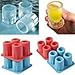 Produktbild Lanlan 4-Cup Ice Cube Shot Form Gummi Shooters Glas Freeze Form Bar Eis Form Farbe zufällige