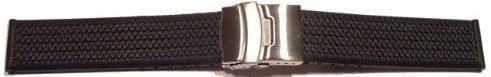 VK from Buran01.com Folding clasps Silicone Watch band Profile Tires Black/Black 24mm Watch Strap
