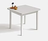 mesa cocina cuadrada Materiales: Tablero de partículas melaminizado y patas de madera de haya macizas
