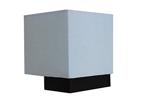 Preisvergleich Produktbild '§ § Wandleuchte modernes Design "Cube Holz Aspekt Mahagoni mit Lampenschirm Leinenoptik roh