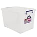 Produktbild MSV 100149 Aufbewahrungsbox aus Polypropylen mit blauen Griffen, 50 l, Weiß/durchscheinend