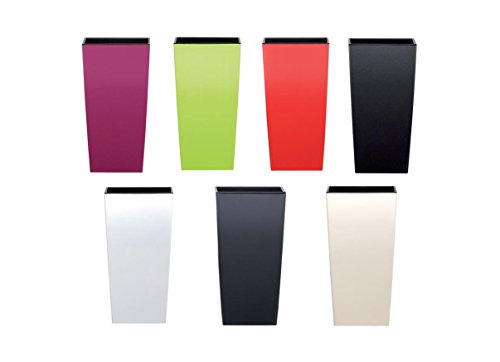 Hochglanz Blumentopf Urbi Squar 91,5 Liter Inhalt 70 cm hoch weiß – wetterfest, UV-beständig, stoßfest mit Pflanzeinsatz - 3