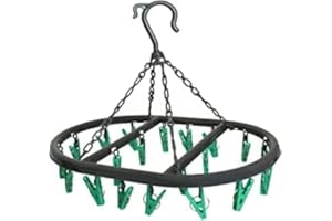 BozexPro 20 Pegs- Oval Sock Dryer Pegs, Sock Dryer For Washing Line, Green and Black Colour