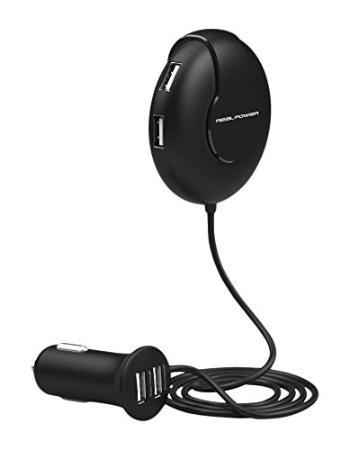 RealPower 6-Port USB car charger Auto Ladegerät 6-Port USB Kfz Hub Ladegerät für iPhone 6 / 6 Plus, iPad Air 2 / mini 3, Galaxy S6 / S6 Edge und weitere Geräte