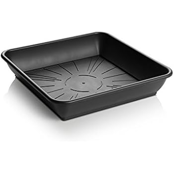 Soucoupe Carrée Nora 50x50cm - Plastique Anthracite - Pour Pots De Fleurs