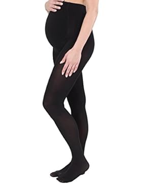 Blickdichte, schwarze, Winter-Schwangerschafts-Umstands-Strumpfhose in 80 DEN mit dehnbarem Baucheinsatz von HERZMUTTER...