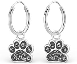 Liara - Children`s Paw Print Earrings 925 Sterling Silver. Polished And Nickel Free