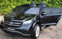 RIRICAR Mercedes - Benz GLS 63 Noir - 2.4Ghz, Véhicule électrique, Voiture-Jouet électrique pour Enfant, 24V, 4 X Motor, télécommande, Deux Places en Cuir, Roues Soft EVA